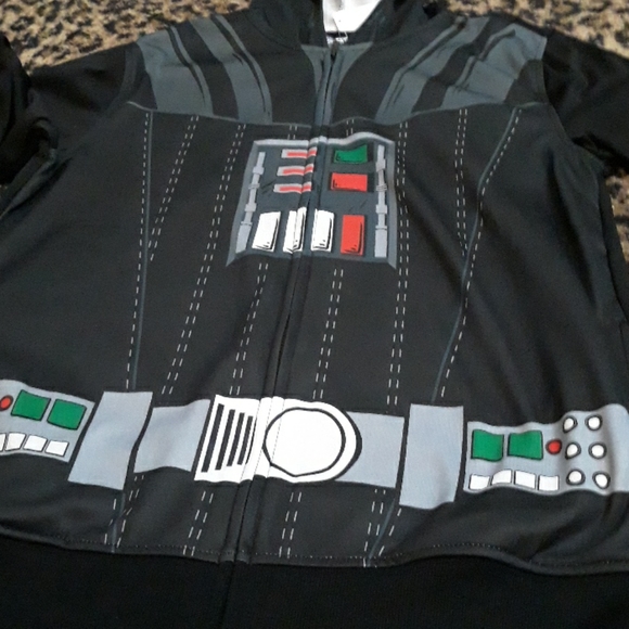Star Wars Darth Zip Vader Jacket HOODIE Mask Sweatshirt Easy Halloween Costume M - Picture 5 of 6